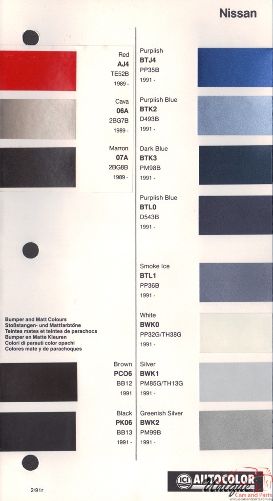 1989-1993 Nissan Paint Charts Autocolor 2